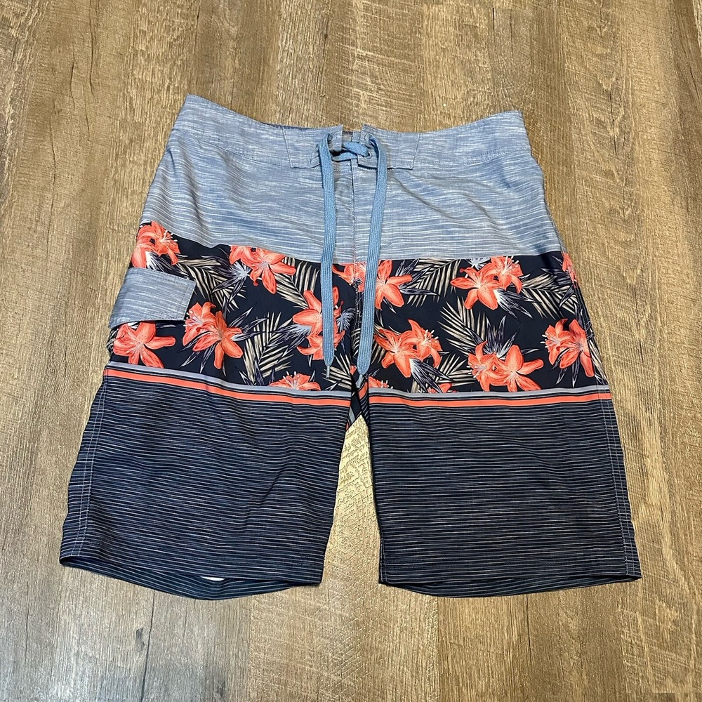 Sonoma Life Style Hawaiian Floral Board Shorts Swim Trunks Men's  Unlined‎ 32